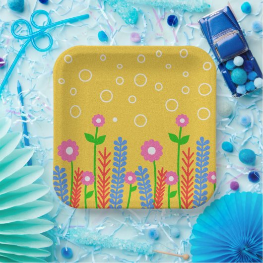 Kunst Borden van poolbloemen Papieren Bordje (Feest)