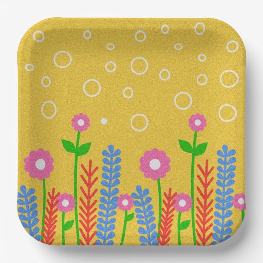 Kunst Borden van poolbloemen Papieren Bordje (Voorkant)
