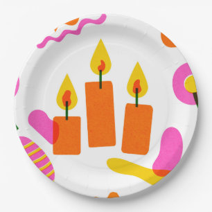 Kunst Borden van poolbloemen Papieren Bordje