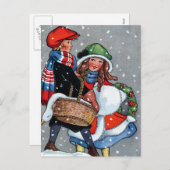  kunst boy_n_girl_christmas feestdagenkaart (Voorkant / Achterkant)