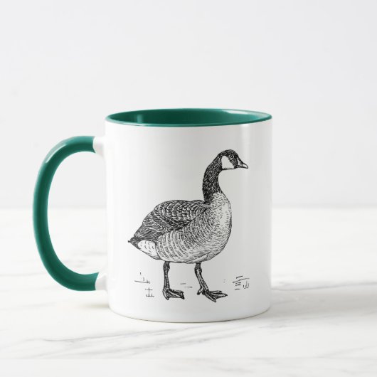 Kunst Canadese Gans Natuur Tekening Mok (Links)