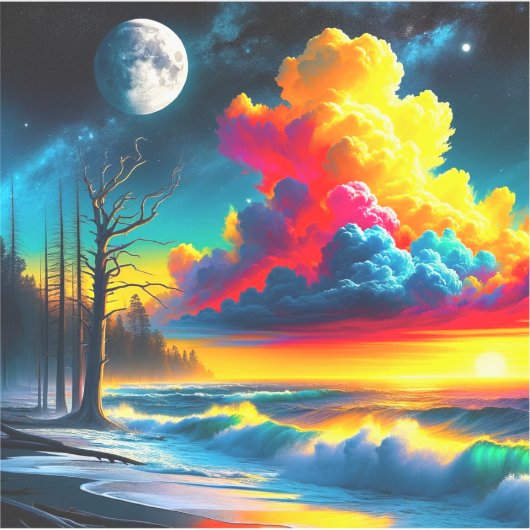 Kunst Cloud Scene Sticker (Voorkant)