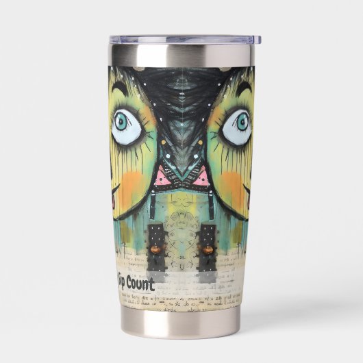 Kunst collage dame 11 geïsoleerde drinkbeker (Links)