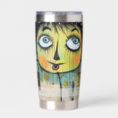 Kunst collage dame 11 geïsoleerde drinkbeker (Achterkant)