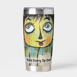 Kunst collage dame 11 geïsoleerde drinkbeker