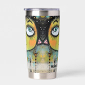 Kunst collage dame 11 geïsoleerde drinkbeker (Rechts)