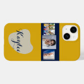 Kunst Collage Script Monogram iPhone Case (Achterkant (horizontaal))