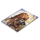  kunst, cowboy die zijn paard door NC Wyeth kijkt Notitieboek (Linkerzijde)