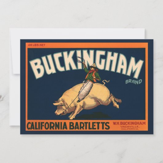 Kunst Cowboy met een etiket op fruitkratten op va (Voorkant)