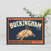 Kunst Cowboy met een  etiket op fruitkratten op va (Staand voorkant)