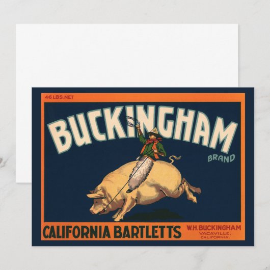 Kunst Cowboy met een  etiket op fruitkratten op va (Voorkant / Achterkant)