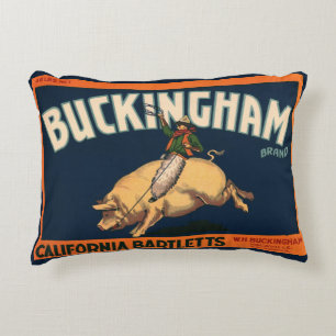 Kunst Cowboy met een  etiket op fruitkratten op va Accent Kussen