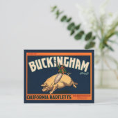 Kunst Cowboy met een  etiket op fruitkratten op va Briefkaart (Staand voorkant)