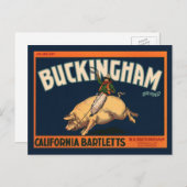 Kunst Cowboy met een  etiket op fruitkratten op va Briefkaart (Voorkant / Achterkant)