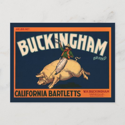 Kunst Cowboy met een  etiket op fruitkratten op va Briefkaart (Voorkant)