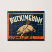 Kunst Cowboy met een  etiket op fruitkratten op va Legpuzzel