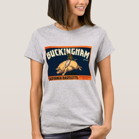 Kunst Cowboy met een etiket op fruitkratten op va T-shirt (Voorkant)