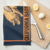 Kunst Cowboy met een  etiket op fruitkratten op va Theedoek (Quarter Fold)