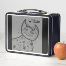 Kunst, Cute Cat Clipart personalized Metal Lunch B