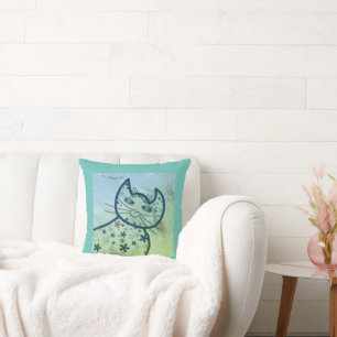 Kunst, Cute Cat Clipart Worpkussen Kussen