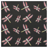 Kunst dansende roze libellen stof (Swatch)
