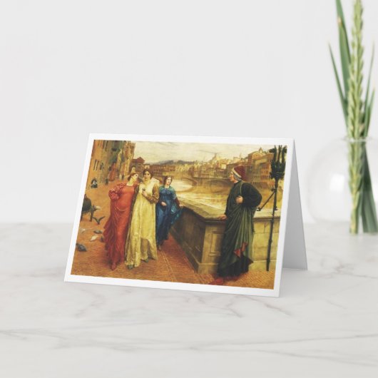  kunst - Dante ontmoet Beatrice, Feestdagen Kaart (Voorkant)