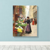 kunst de bloem canvas afdruk (Insitu (Houten vloer))