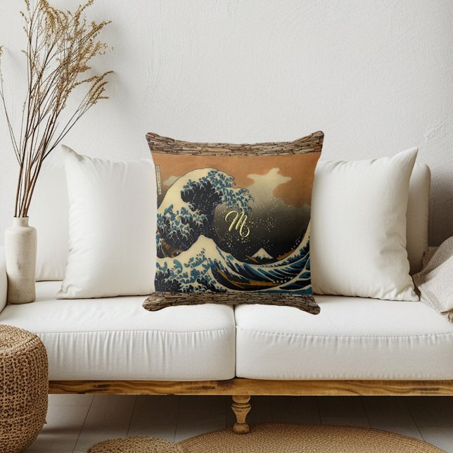  kunst de grote golf japans kunstenaar oceaan kussen (Vintage Art The Great Wave Japanese Artist Ocean Throw Pillow)