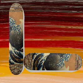  kunst de grote golf japans kunstenaar oceaan persoonlijk skateboard