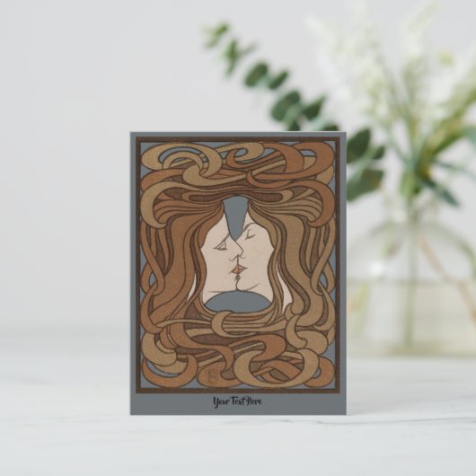 kunst : de kus briefkaart (Staand voorkant)