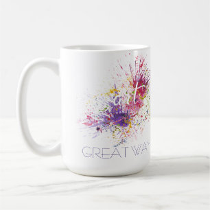 KUNST, de Spatters van de Verf, Geweldige manier o Koffiemok