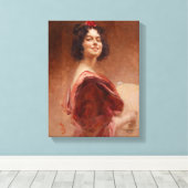  kunst De Tambourine Lady Canvas Afdruk (Insitu (Houten vloer))