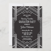 Kunst Deco Afstuderen Silver Gatsby van 1920 Kaart (Voorkant)