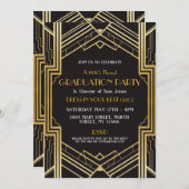 Kunst Deco Afstuderen van 1920 Nodig Gatsby Party Kaart (Voorkant / Achterkant)
