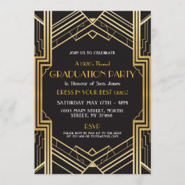 Kunst Deco Afstuderen van 1920 Nodig Gatsby Party  Kaart