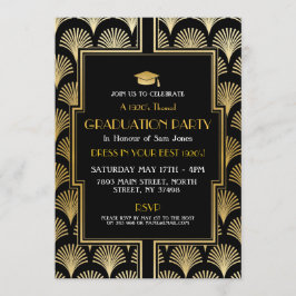 Kunst Deco Afstuderen van 1920 Nodig Gatsby Party  Kaart