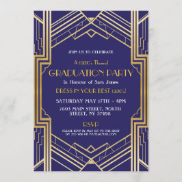 Kunst Deco Afstuderen van 1920 Nodig Gatsby Party  Kaart