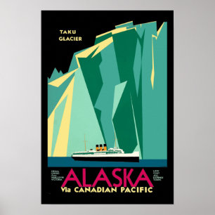  Kunst Deco Alaska Toerisme Reis Poster