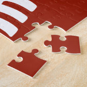 Kunst Deco Animal, Witte Lobster op rood Legpuzzel (Zijkant)