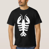 Kunst Deco Animal, Witte Lobster op rood T-shirt (Voorkant)