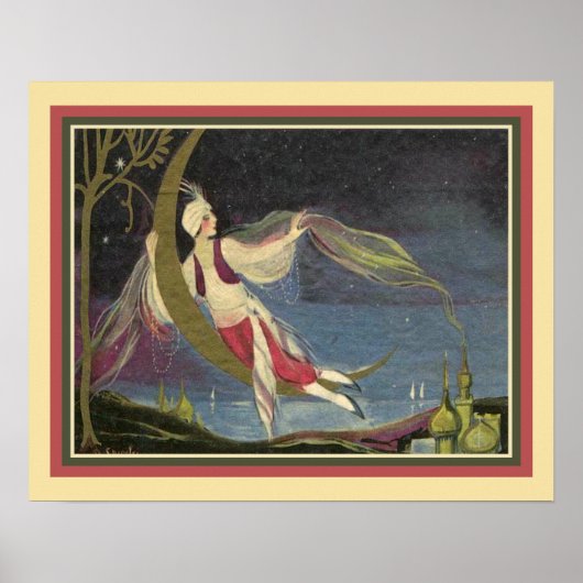 Kunst Deco Arabian Night Poster uit 1930 (Voorkant)