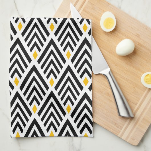 Kunst Deco Arrows met Gold Accent Pattern Theedoek (Quarter Fold)