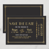 Kunst Deco Baby shower Gatsby van 1920 sparen de d Save The Date (Voorkant / Achterkant)