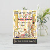 Kunst Deco Bachelorette Party uit 1920 Kaart (Staand voorkant)