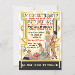 Kunst Deco Bachelorette Party uit 1920 Kaart