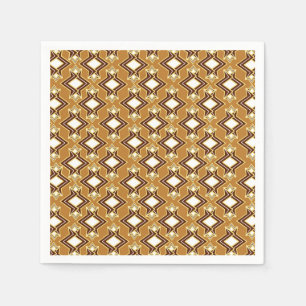 Kunst Deco Behangsel, Tan en Brown Servetten