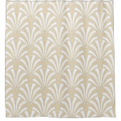 Kunst Deco  Beige & White Palmettos 1920 Douchegordijn (Voorkant)