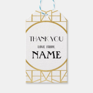 Kunst Deco Birthday Gatsby uit 1920 Dank u Labels  Cadeaulabel