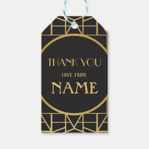 Kunst Deco Birthday Gatsby uit 1920 Dank u Labels  Cadeaulabel