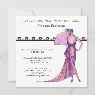 Kunst Deco Birthday Party uit 1920 Kaart